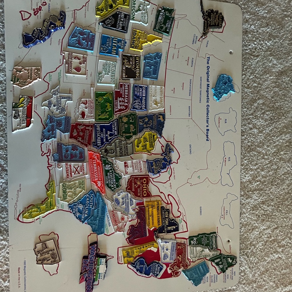Vintage State Souvenir Magnet Set